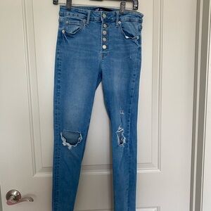 Women's Blue Distressed Jeans